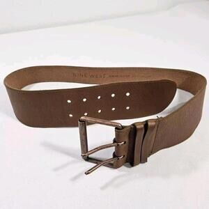 Nine West 311681 Leather Belt With Copper Buckle Women's Size Medium